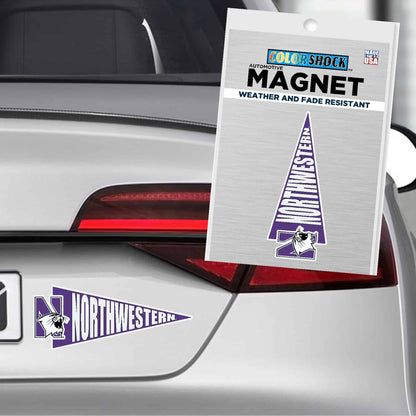 Northwestern University Wildcats Flexible Multi-Color Magnet with Pennant Design 4"X10"-2