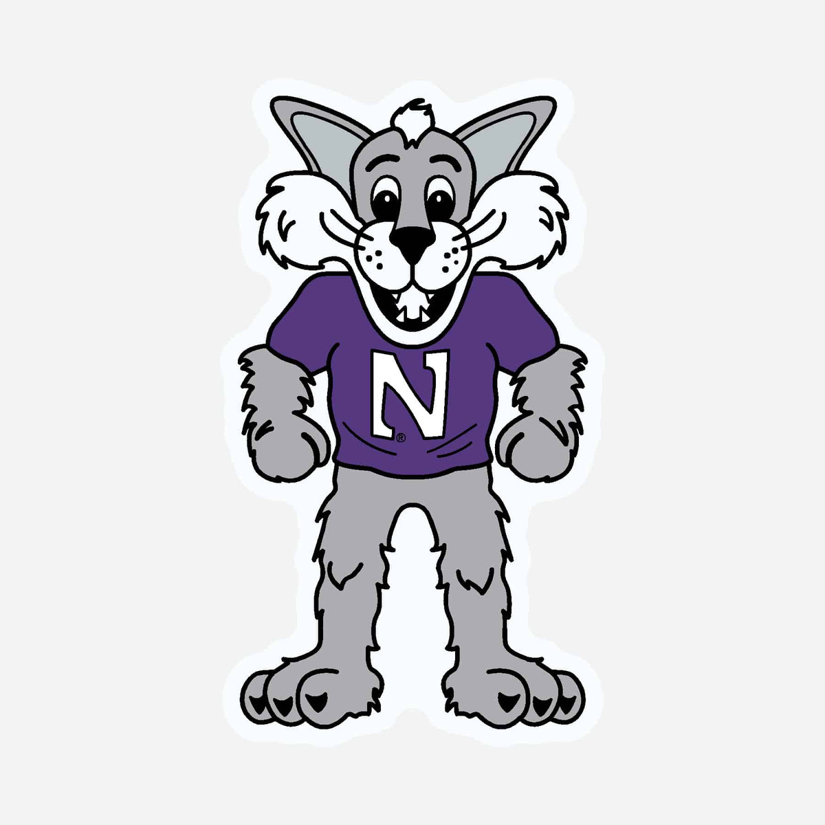 Northwestern University Wildcats 5.5" High Flexible Multi-Color Magnet with Willie the Wildcat Design