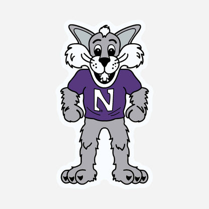 Northwestern University Wildcats 5.5" High Flexible Multi-Color Magnet with Willie the Wildcat Design