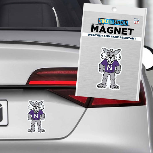 Northwestern University Wildcats 5.5" High Flexible Multi-Color Magnet with Willie the Wildcat Design-2