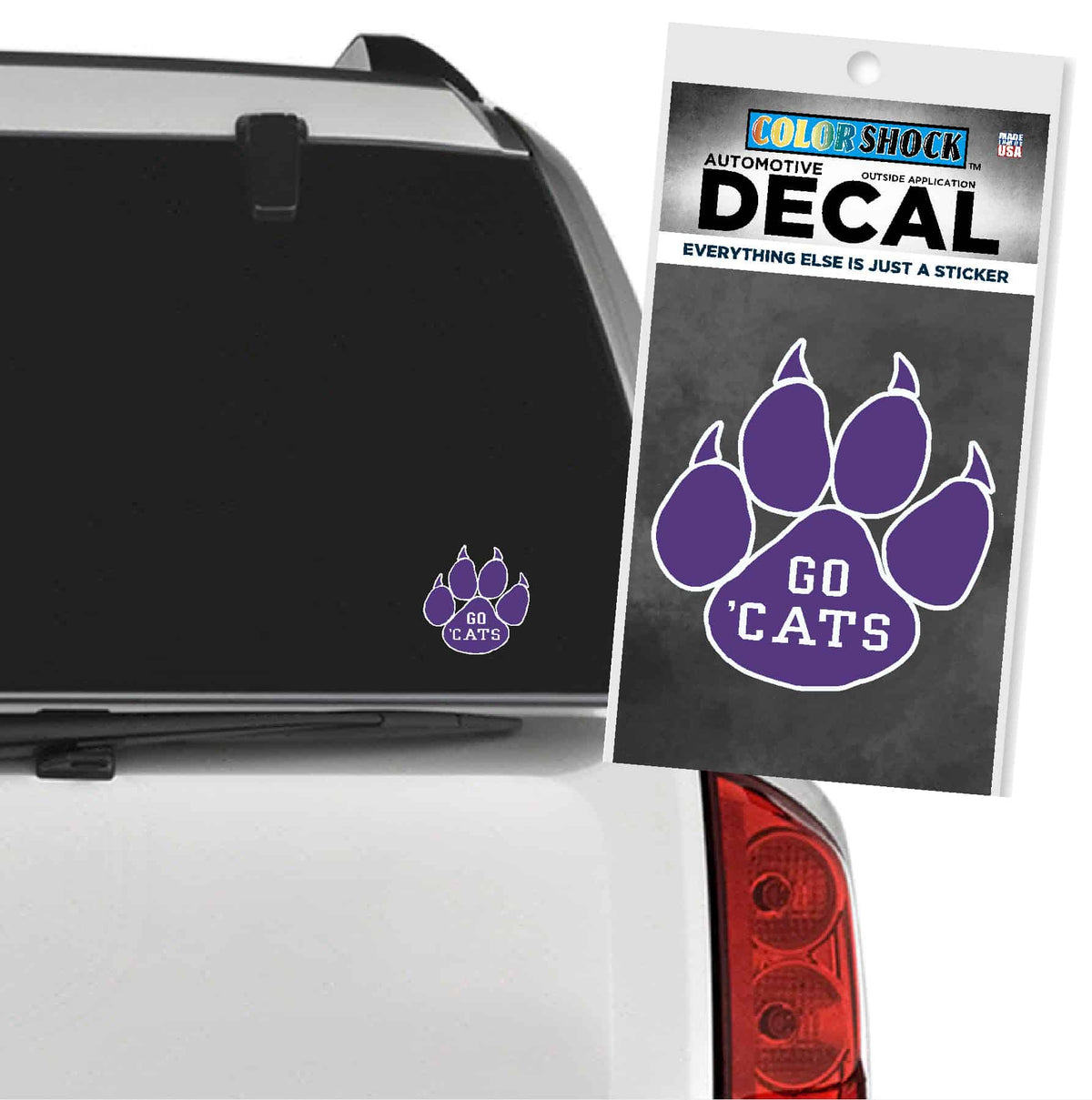 Northwestern University Wildcats Go 'Cats Paw Design Outside Application Decal -2