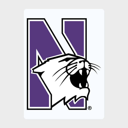 Northwestern University Wildcats Full Color Removable & Reusable Decal with N-Cat Design 6.5" High