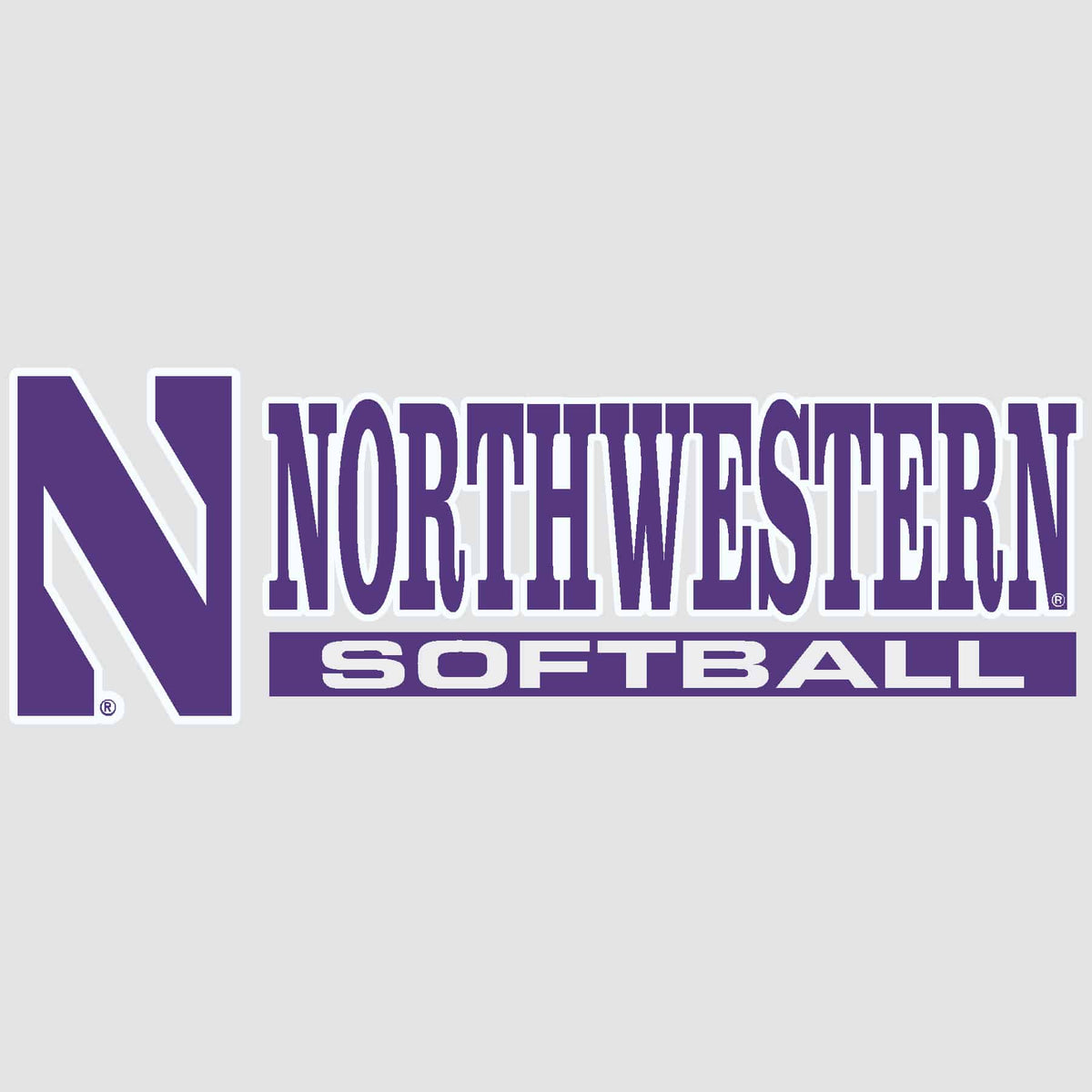 Northwestern University Wildcats Softball Outside Application Decal