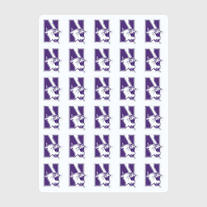 Northwestern University Wildcats Sticker Sheet 1.25" N-cat Design Set of 20