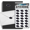 Northwestern University Wildcats Sticker Sheet 1.25" Graduation Cap Design Set of 21-2