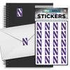 Northwestern University Wildcats Sticker Sheet 1.25" Stylized N Design Set of 20 -2