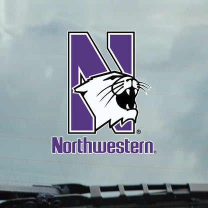 Northwestern University Wildcats Static Cling Inside Application Decal with N-Cat over Northwestern Design -2