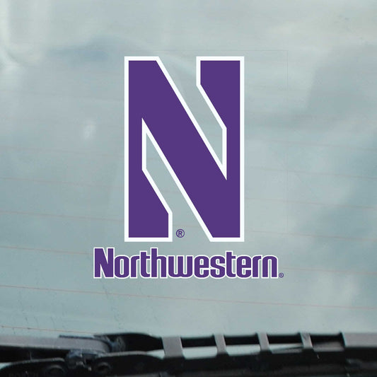 Northwestern University Wildcats Static Cling Inside Application Decal with Stylized N over Northwestern Design-2