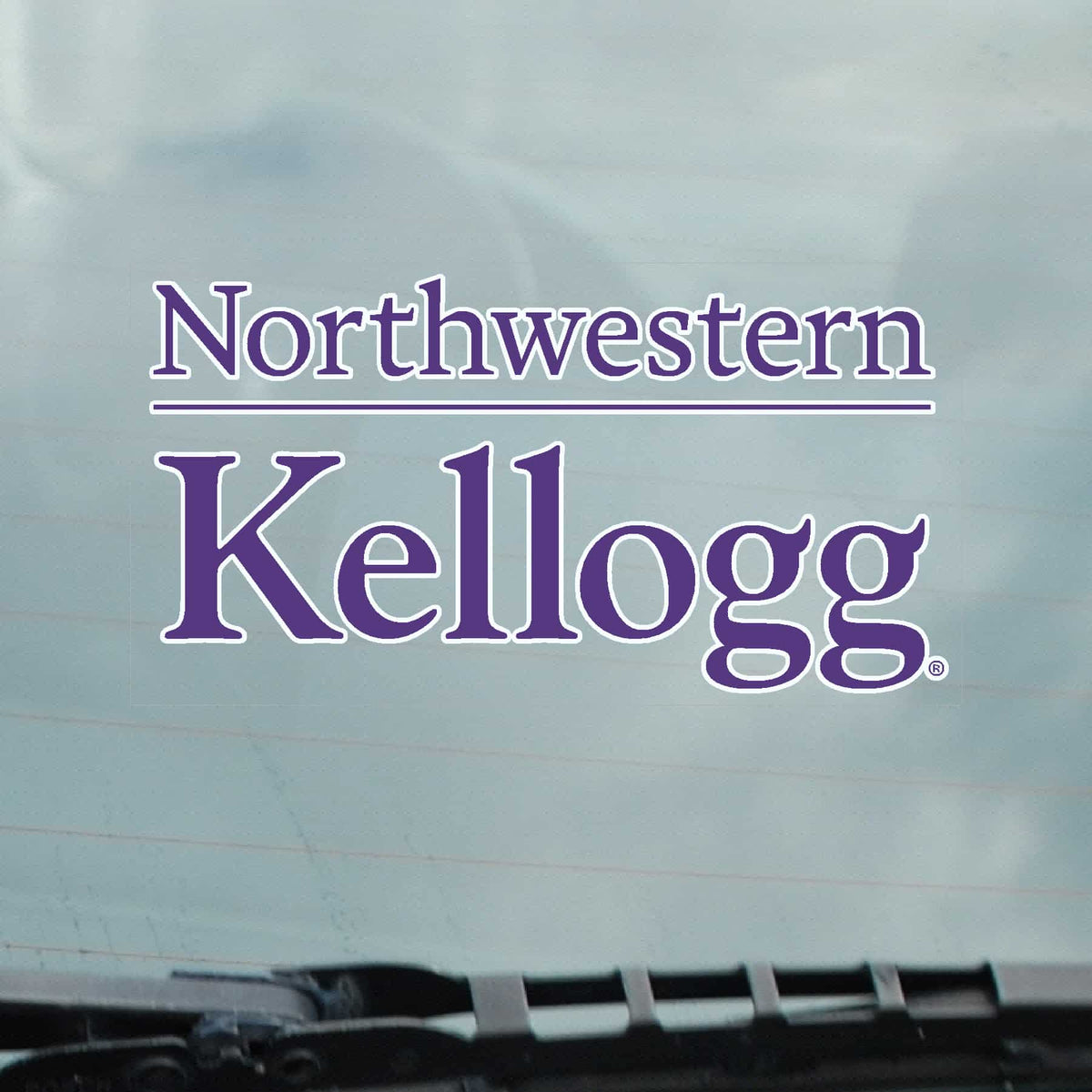 Northwestern University Wildcats Static Cling Inside Application Decal with Kellogg Design -2