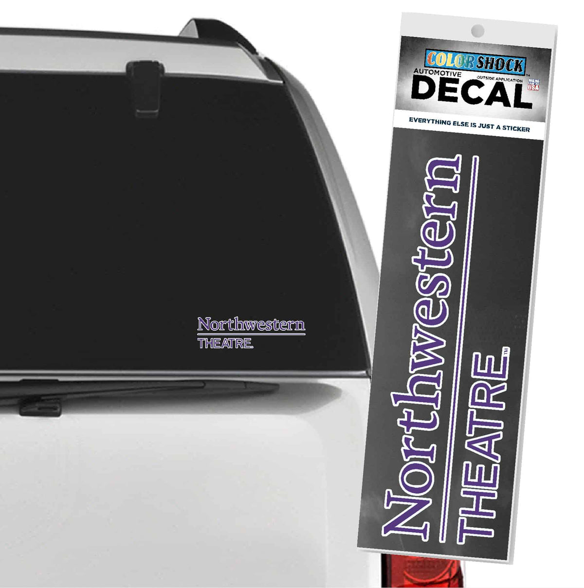 Northwestern University Wildcats Theatre Stacked Design Outside Application Decal -2