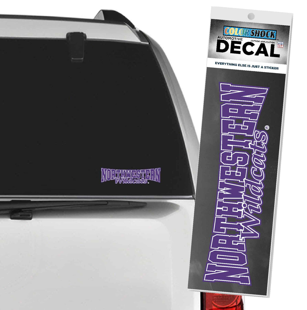 Northwestern University Wildcats Outside Application Decal with Double Arched Design-3