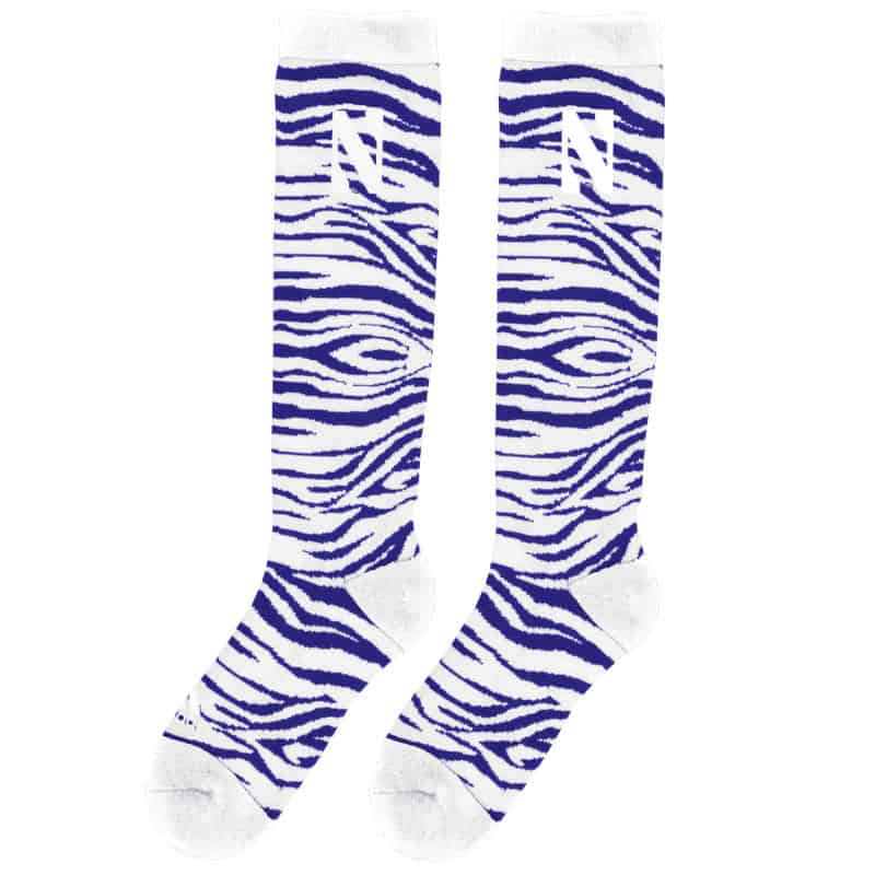 Northwestern University Wildcats Adult Zebra Design Socks