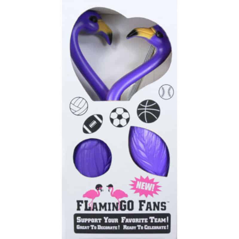 Northwestern Wildcats Set of Two Purple Flamingos