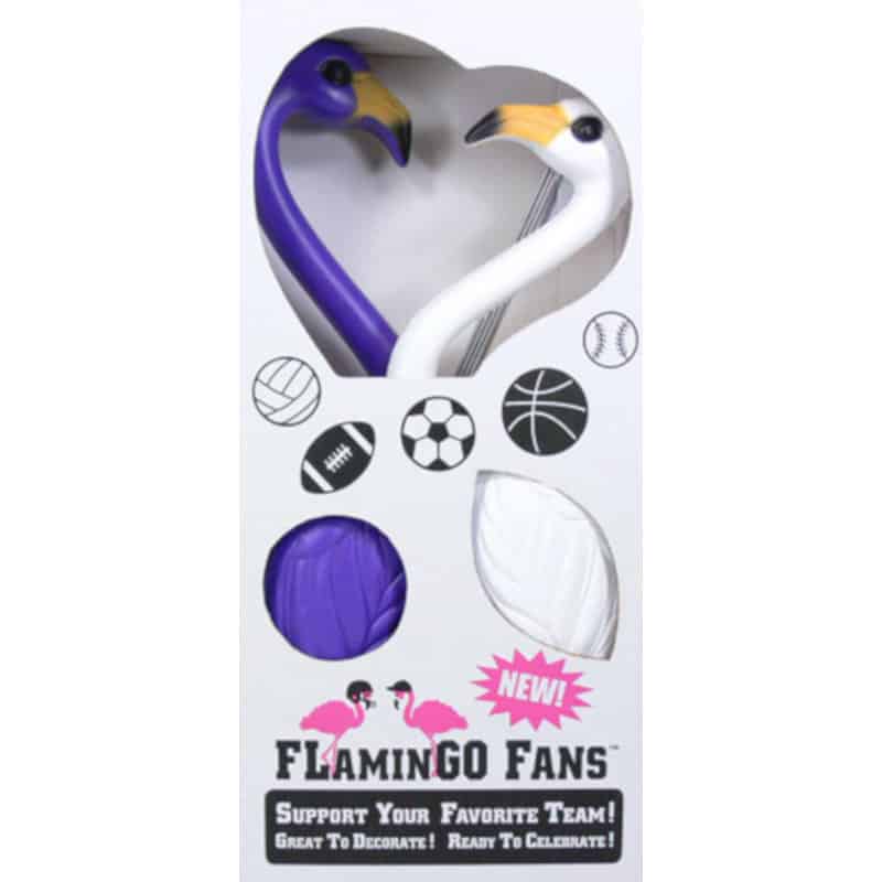 Northwestern Wildcats Set of Two Purple & White Flamingos