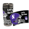 Northwestern Wildcats 16 oz Stainless Steel Travel Mug with Football Design