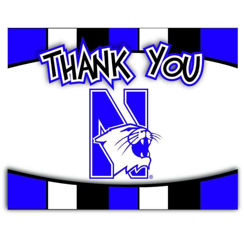 Northwestern Wildcats "Thank You" Card with Envelope