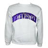 Northwestern Wildcats White Crewneck Sweatshirt with Full Chest Embroidered Northwestern Design