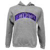 Northwestern Wildcats Dark Grey Hooded Sweatshirt with Full Chest Embroidered Northwestern Design
