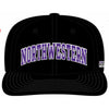 Northwestern Wildcats Black Fitted Hat with Arched Northwestern Design