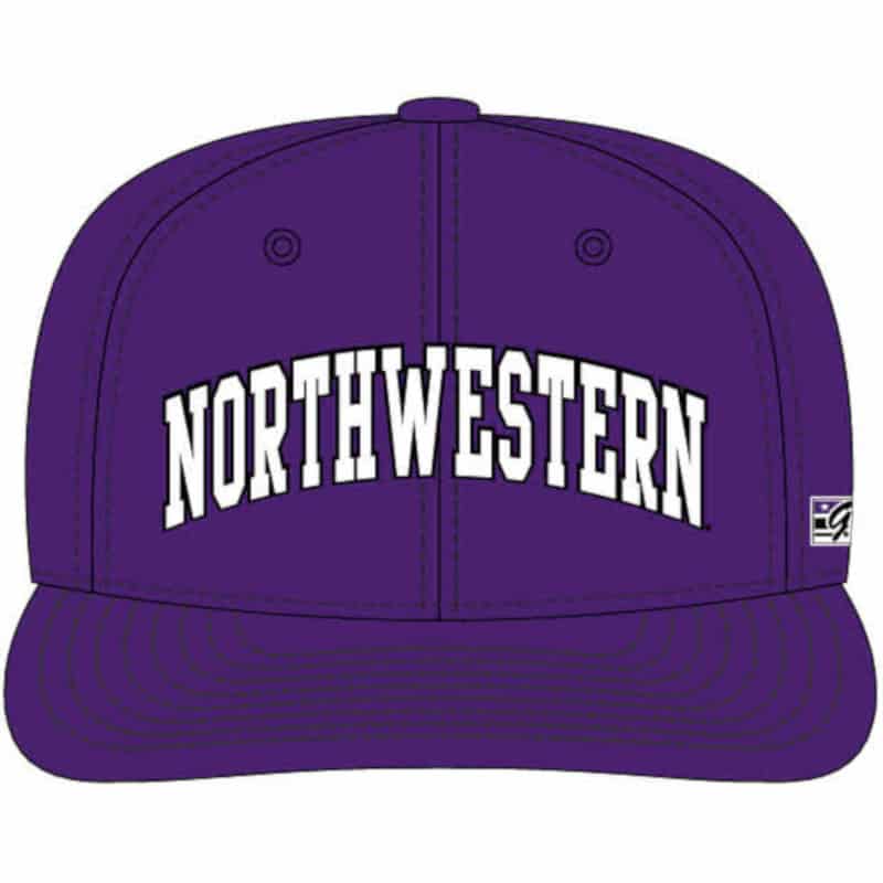 Northwestern Wildcats Purple Fitted Hat with Arched Northwestern Design