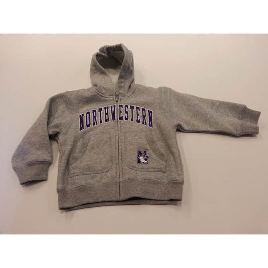 Northwestern Wildcats Grey Infant Zip-Hood Sweatshirt