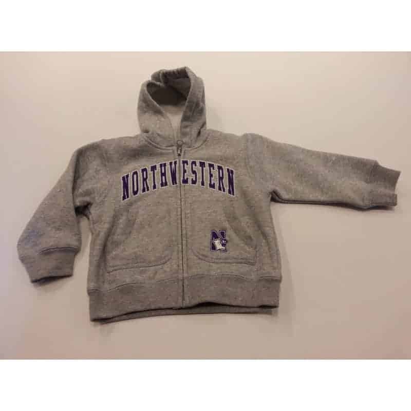 Northwestern Wildcats Grey Infant Zip-Hood Sweatshirt