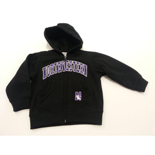 Northwestern Wildcats Black Infant Zip-Hood Sweatshirt