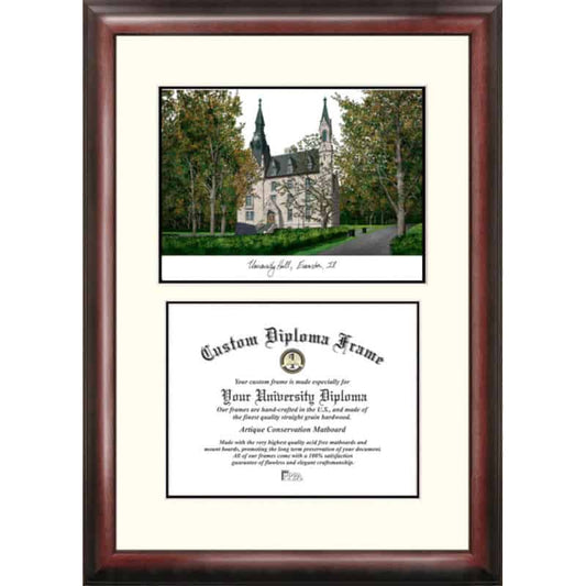 Northwestern University Scholar Framed Lithograph with Diploma Openning - Bookstore Quality