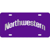 Northwestern Wildcats Thick Purple Mirrored Acrylic License Plate with Arched Northwestern Design