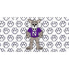 Northwestern Wildcats Thick   Mirrored Acrylic  Plate with Multicolor Willie The Wildcat Design