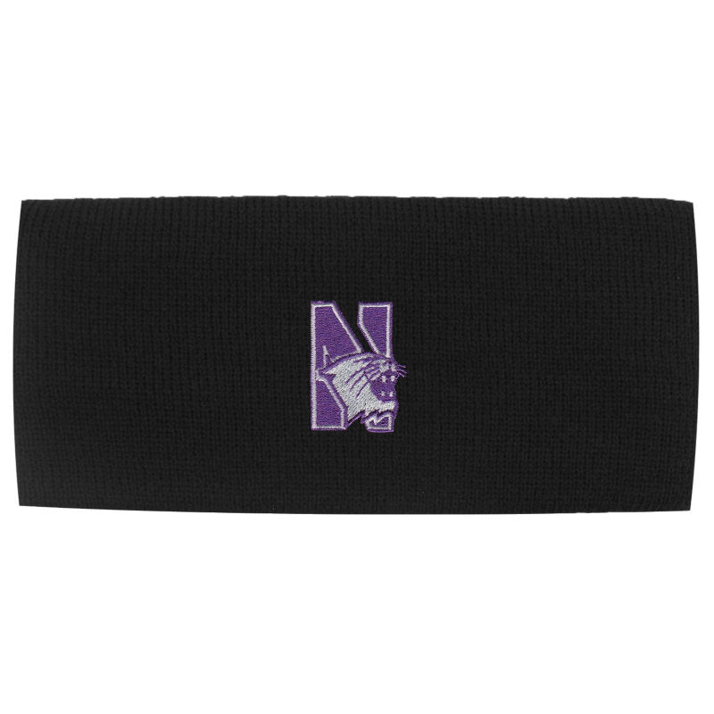 Northwestern Wildcats Black Knit Headband with N-Cat Design