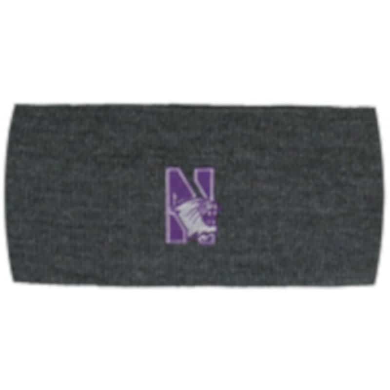 Northwestern Wildcats Charcoal Knit Headband with N-Cat Design
