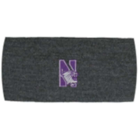 Northwestern Wildcats Charcoal Knit Headband with N-Cat Design