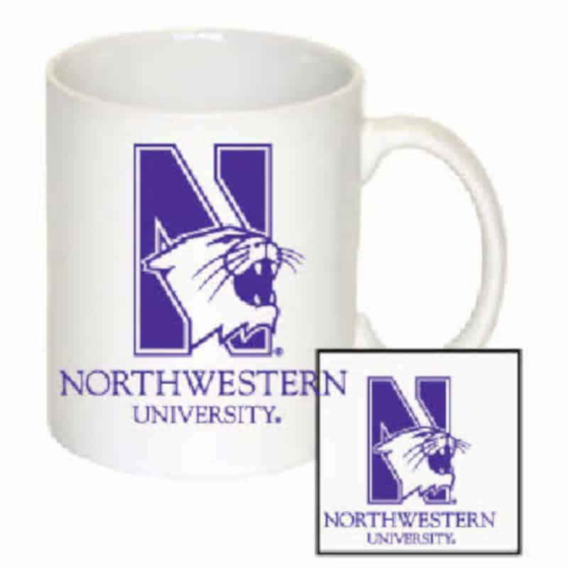 Northwestern Wildcats 11 oz. White Ceramic Coffee Mug  with Mascot Design
