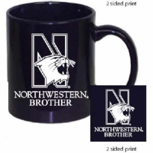 Northwestern University Wildcats 11 oz. Purple Ceramic Coffee Mug with Brother Design