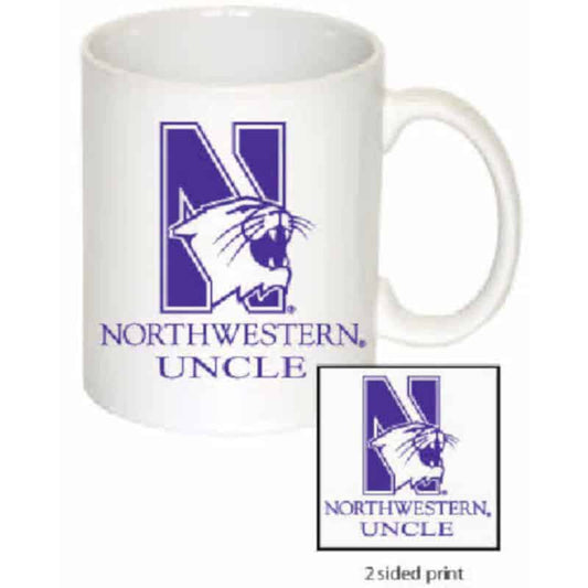 Northwestern University Wildcats 11 oz. White Ceramic Coffee Mug with Uncle Design