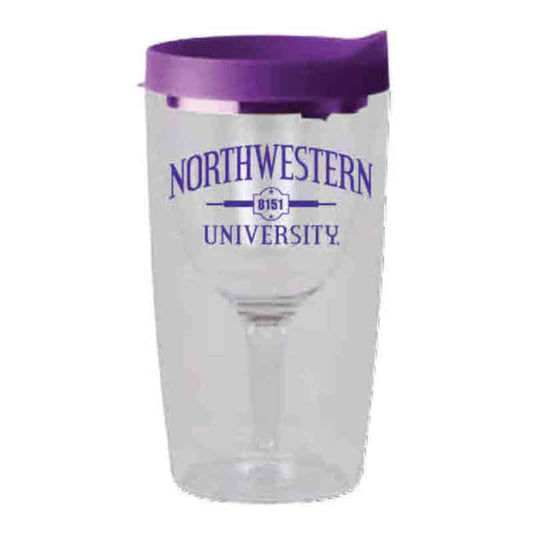Northwestern Wildcats Tumbler Wine Glass with "Northwestern University 1851" Design