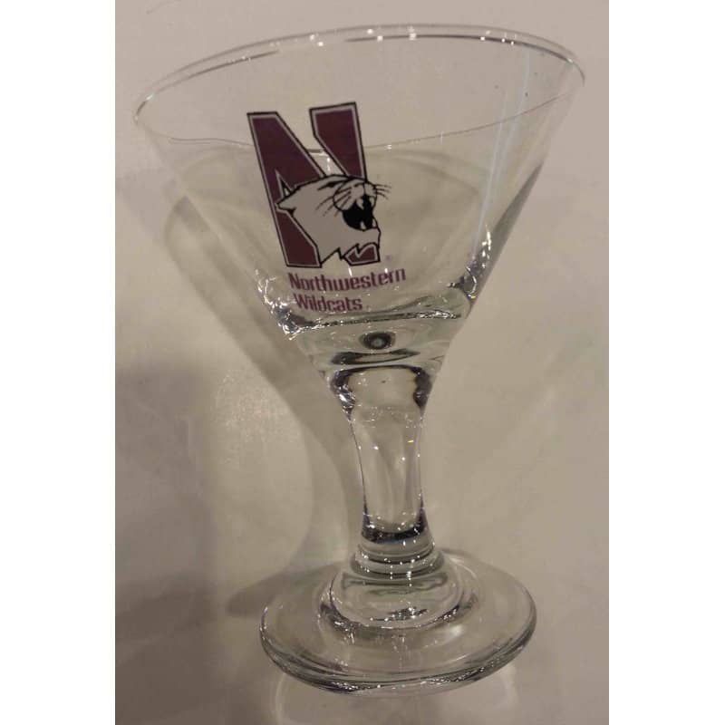 Northwestern Wildcats 3 oz. Mini Martini Glass with "N-cat" Design