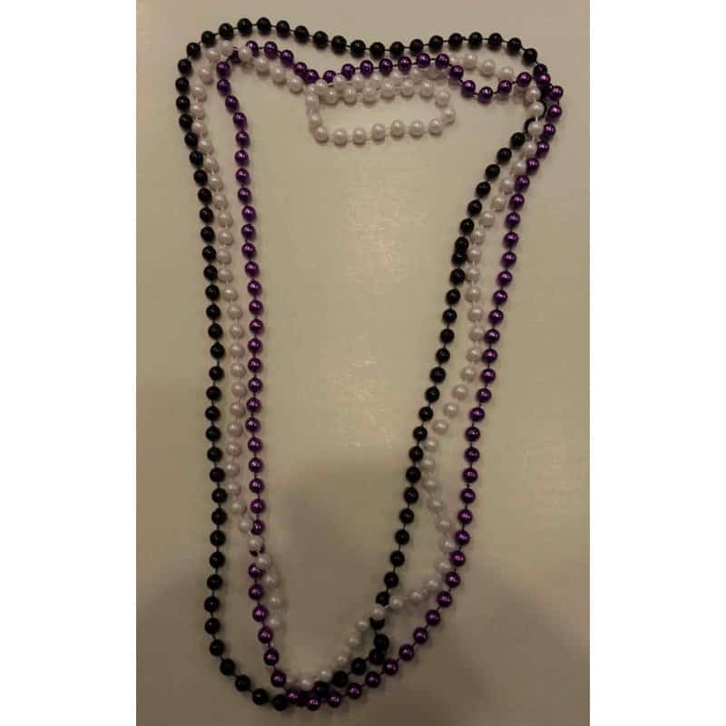Purple/White/Black  Beads Necklace Set of Three