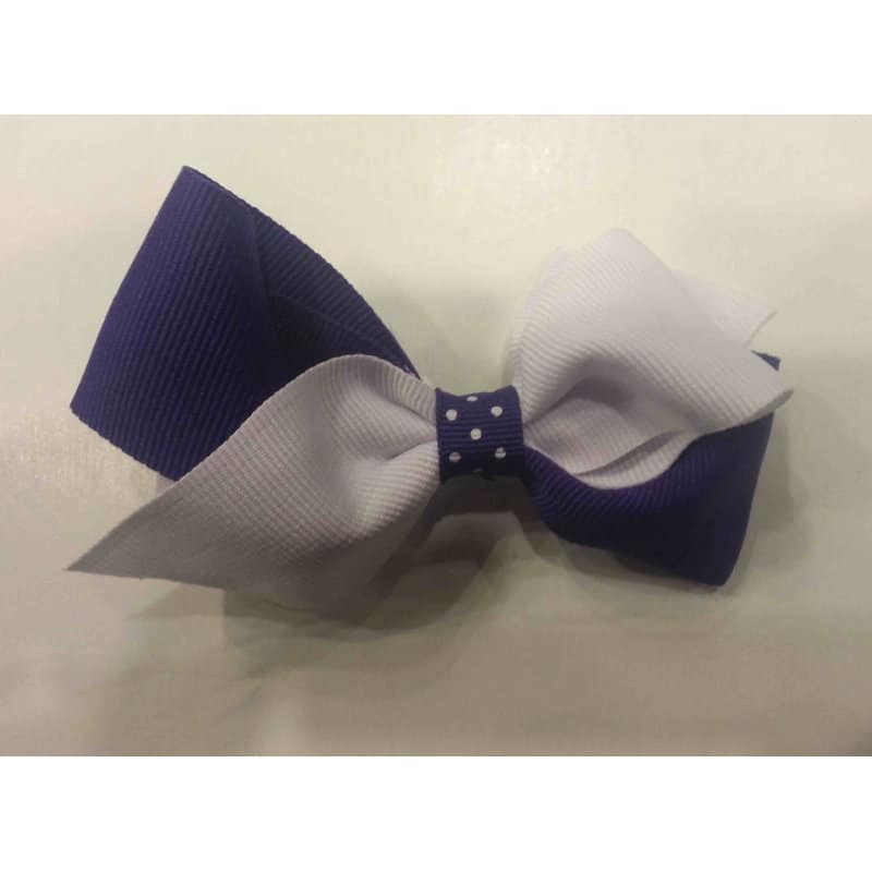 Purple & White Loop Bow