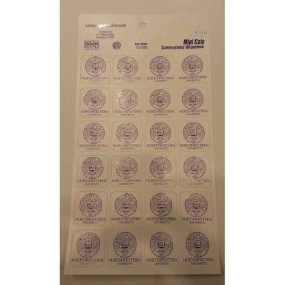 Northwestern University Wildcats Sticker Sheet of 24 Seal Design 1.5" Square Decals