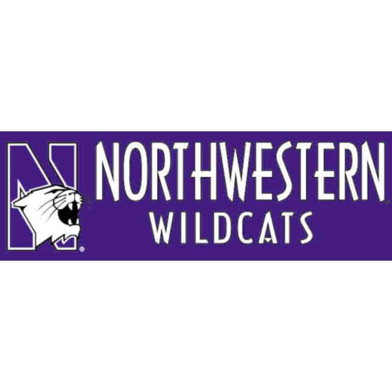 Northwestern University Wildcats Bumper Sticker 3"X9"