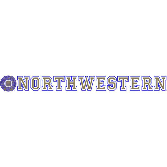 Northwestern Wildcats Static Cling Inside Application Decal with Seal Design 1.5"X13.5"