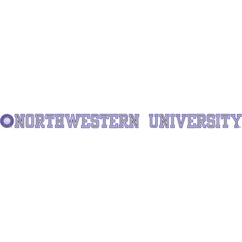 Northwestern Wildcats Static Cling Inside Application Decal with Seal Design 1.5"X23.5"