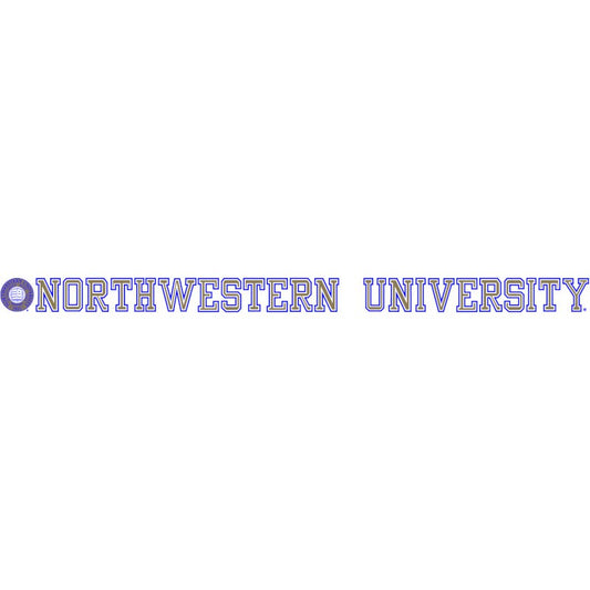 Northwestern Wildcats Static Cling Inside Application Decal with Seal Design 1.5"X23.5"