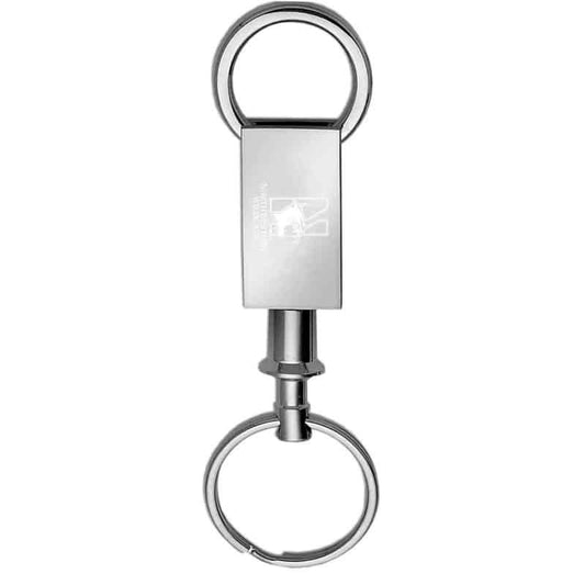 Northwestern Wildcats Laser Engraved Nickel Valet Key Chain with Mascot & Northwestern Wildcats Design