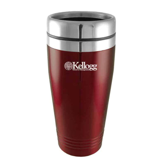 Northwestern Wildcats Laser Engraved Burgandy 16oz Stainless-Steel Tumbler Mug with Kellogg Design