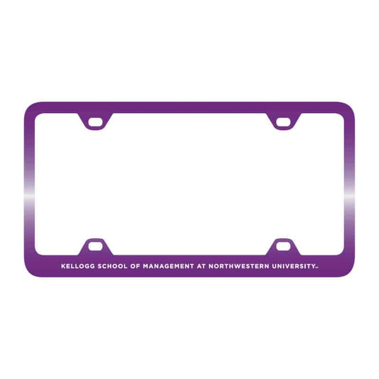 Northwestern Wildcats Laser Engraved Thin Purple License Plate Frame with Kellogg Design