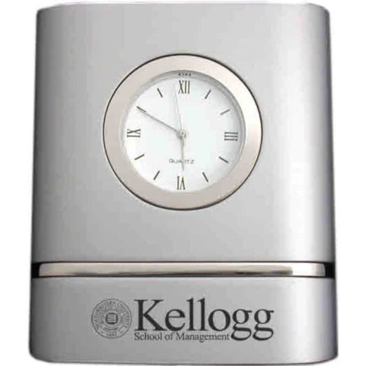 Northwestern Wildcats Laser Engraved Trillium Two-Toned Desk Clock with Kellogg Design