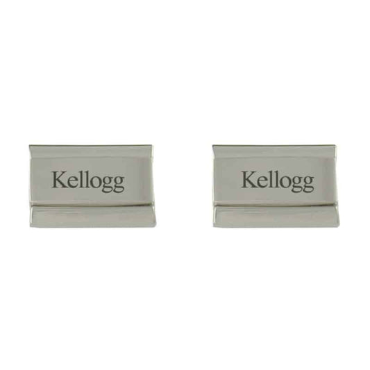 Northwestern Wildcats Laser Engraved Silver Cufflink Set with Kellogg Design